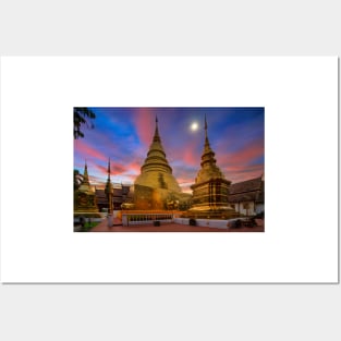 Wat Phra Singh sunrise Posters and Art